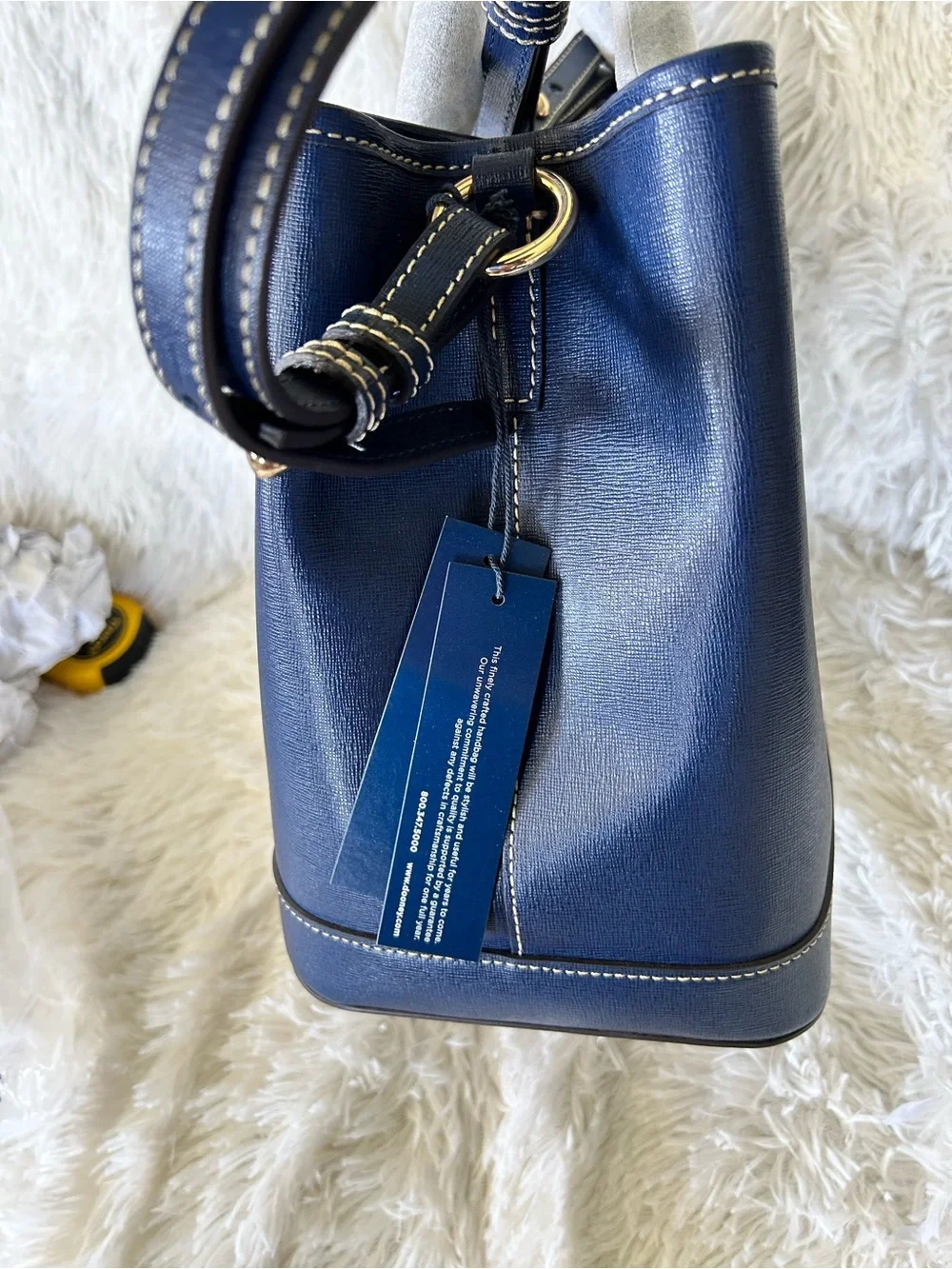 Dooney & Bourke Perry Saffiano Leather Satchel in Marine